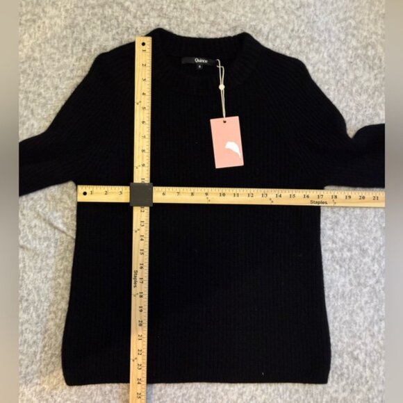 NWT Quince Classic Black Crew Neck Sweater, Size S - Picture 5 of 7